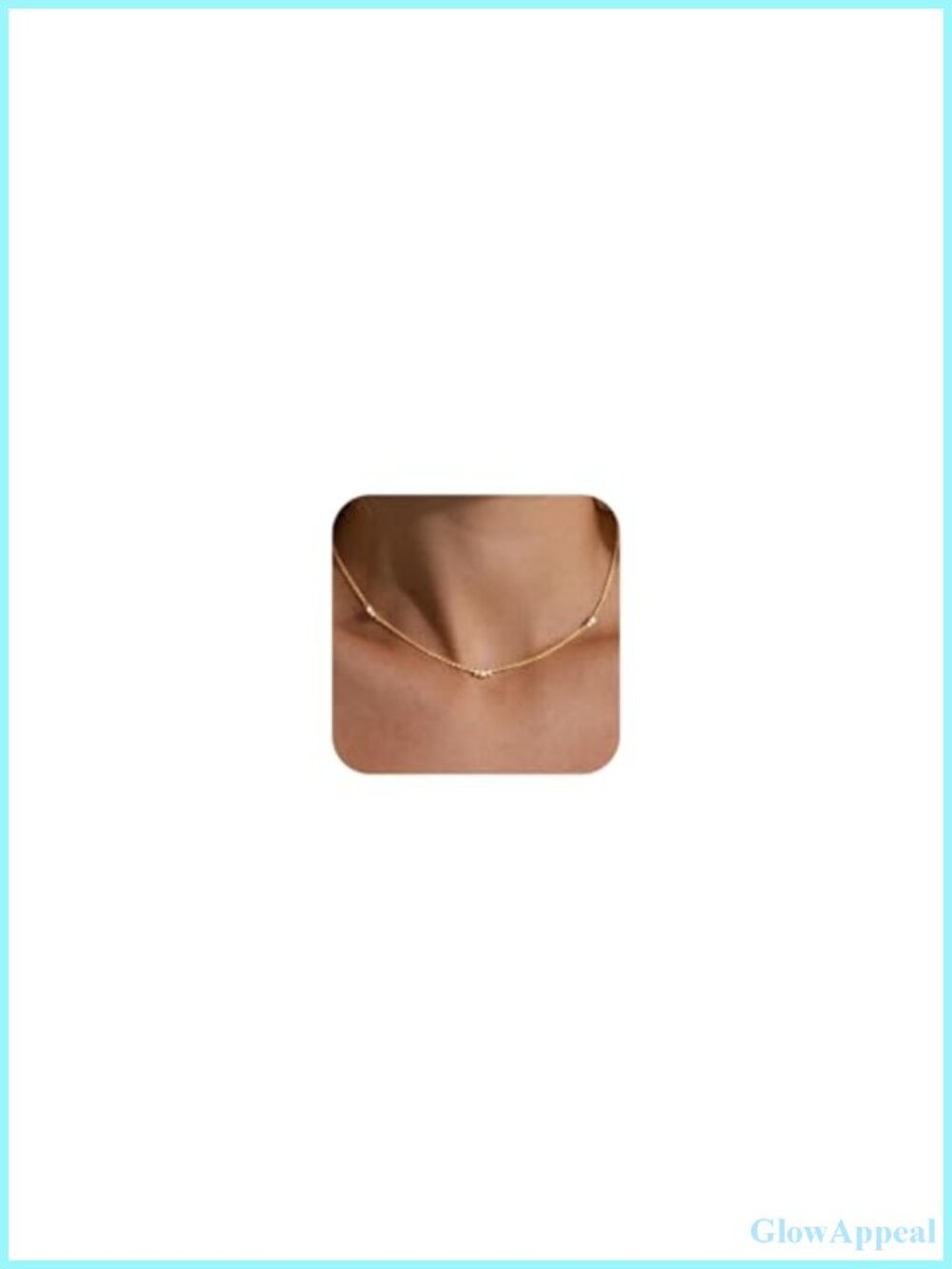 Dainty Gold Plated CZ Chain Necklace Adjustable Layering Jewelry